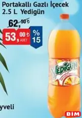 YEDİGÜN PORTAKALLI GAZLI İÇECEK 2,5 L